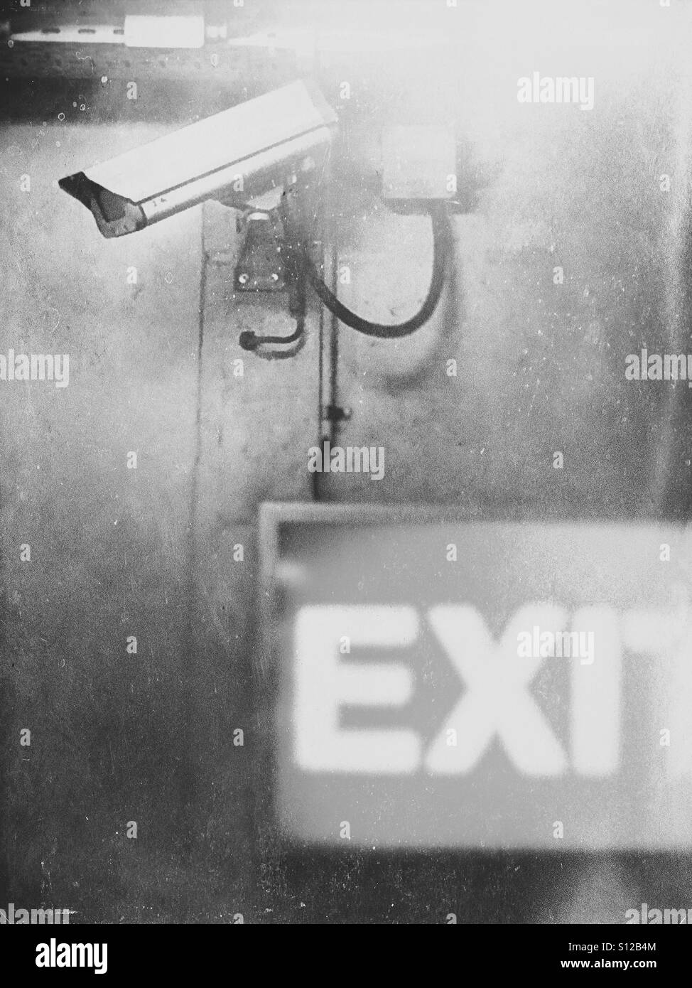 Surveillance of the exit - Smartphone Captured Stock Image