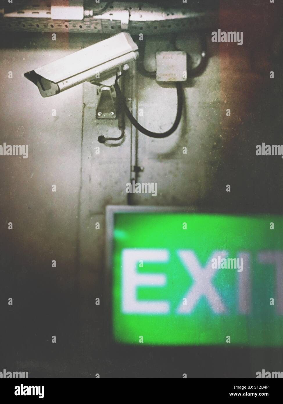 Surveillance of the exit - Smartphone Captured Stock Image