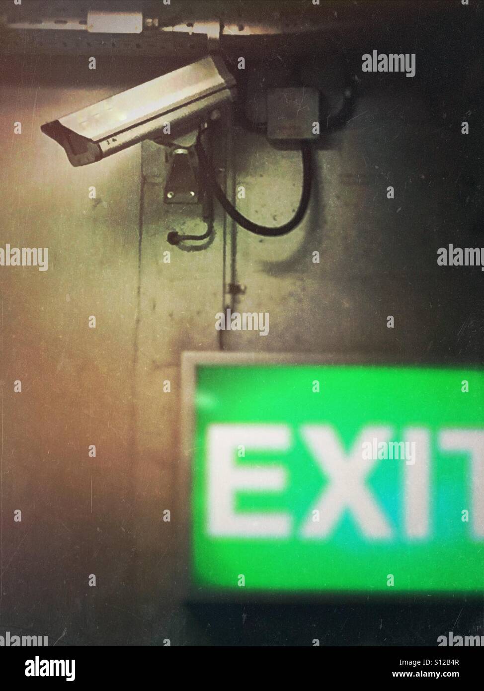 Surveillance of the exit - Smartphone Captured Stock Image