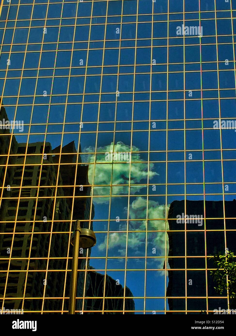 Reflections on the glass windows of an office building - Smartphone Captured Stock Image