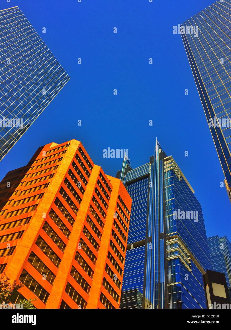 Office towers and blue skies - Smartphone Captured Stock Image