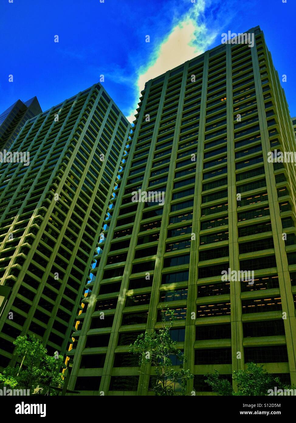 Calgary downtown twin towers - Smartphone Captured Stock Image