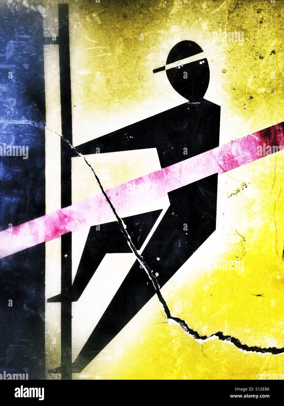 No climbing sign - Smartphone Captured Stock Image