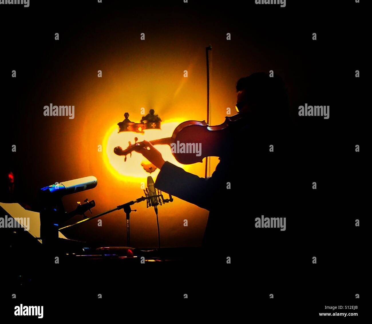 Silhouette of a musician - Smartphone Captured Stock Image