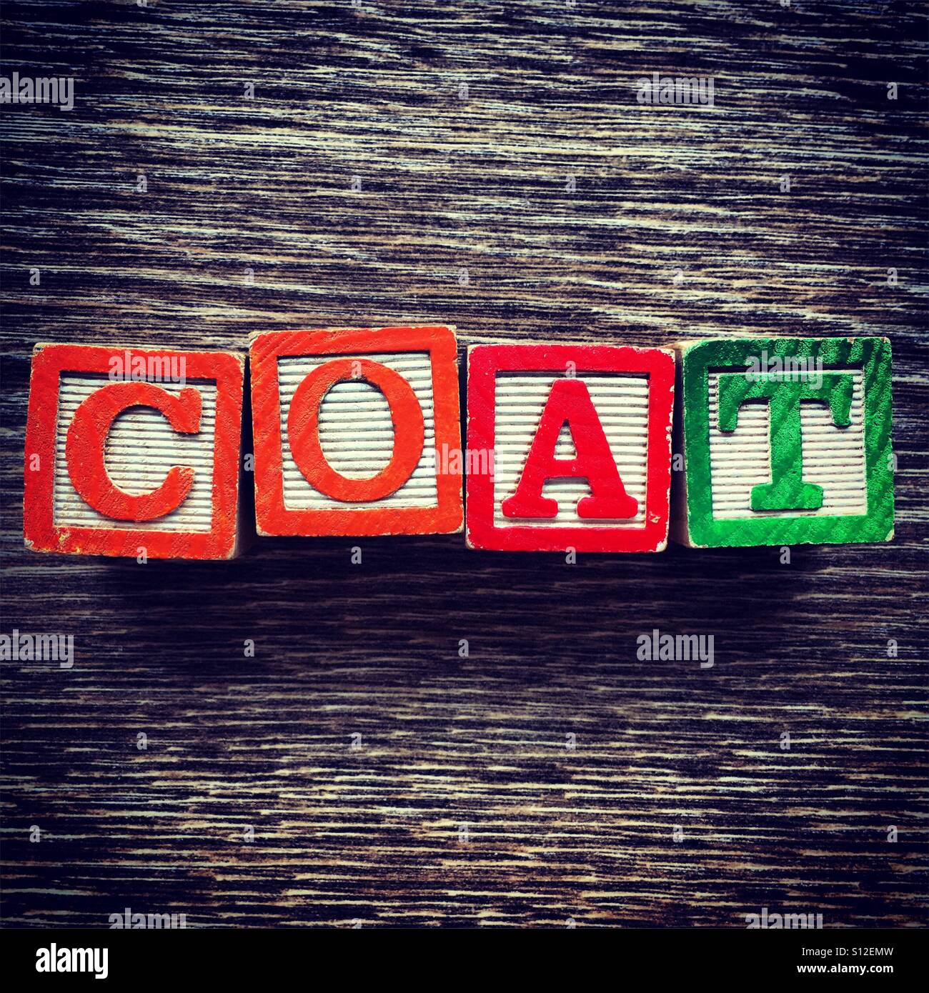 Coat word written wood block hires stock photography and images Alamy