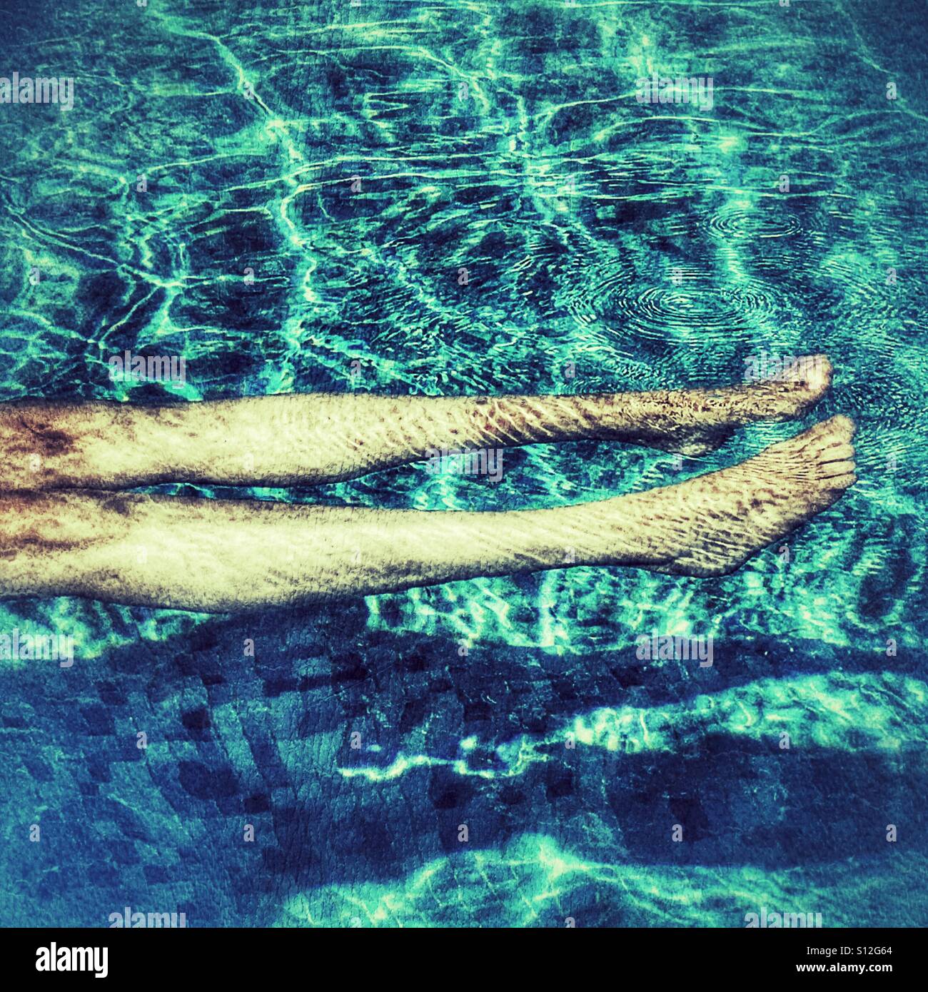 Relaxing in a swimming pool. - Smartphone Captured Stock Image