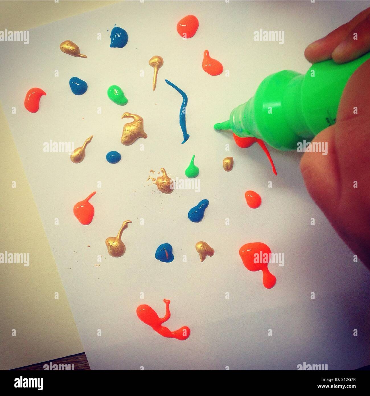 Child painting - Smartphone Captured Stock Image