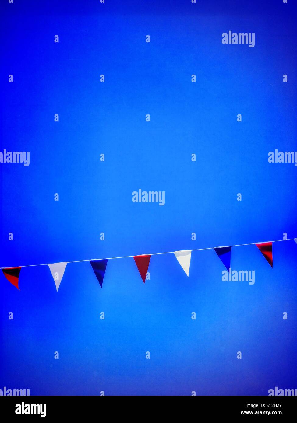 Red white and blue line of bunting Stock Photo Alamy