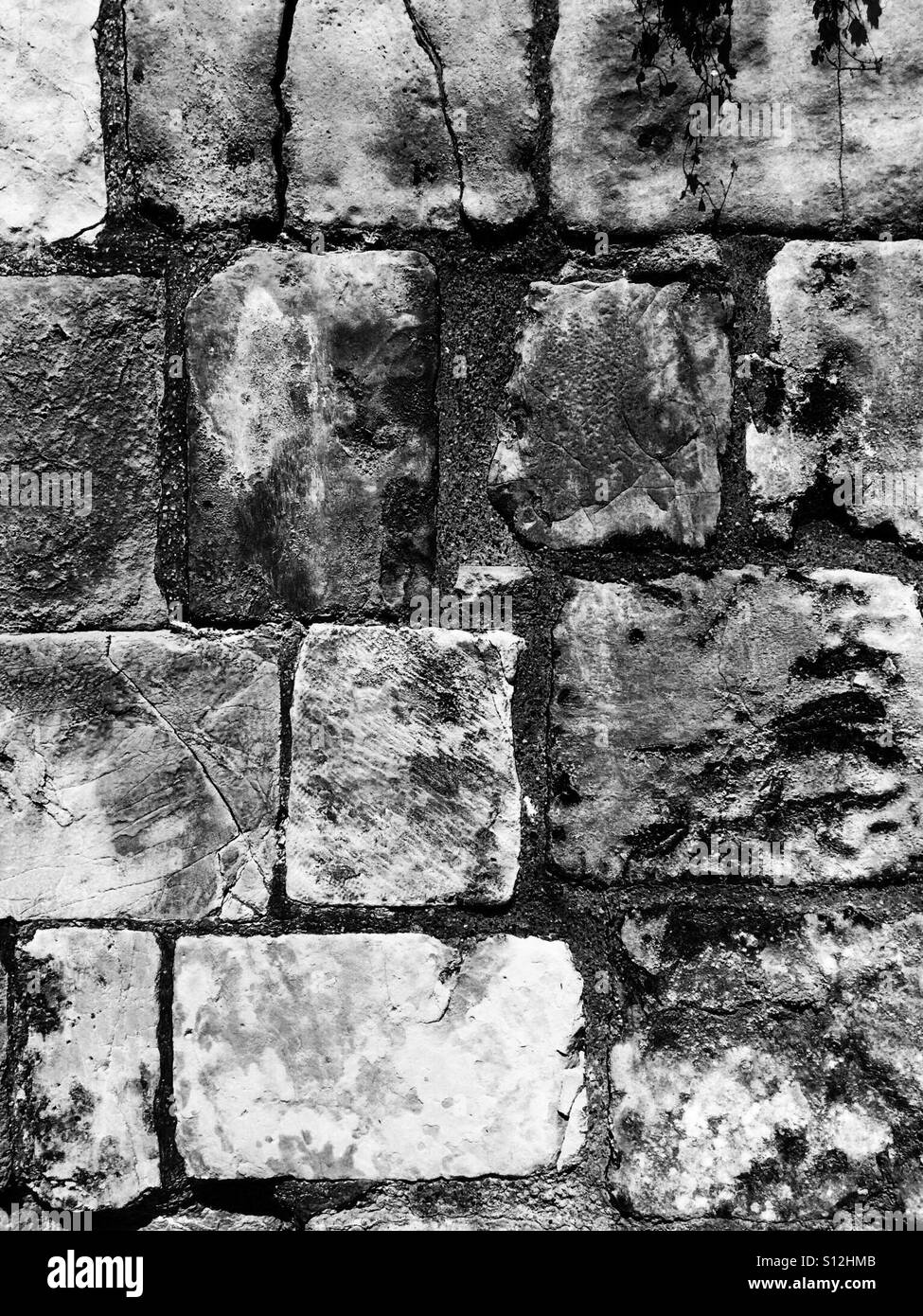 Close up of section of Roman wall York North Yorkshire England UK United Kingdom GB Great Britain - Smartphone Captured Stock Image