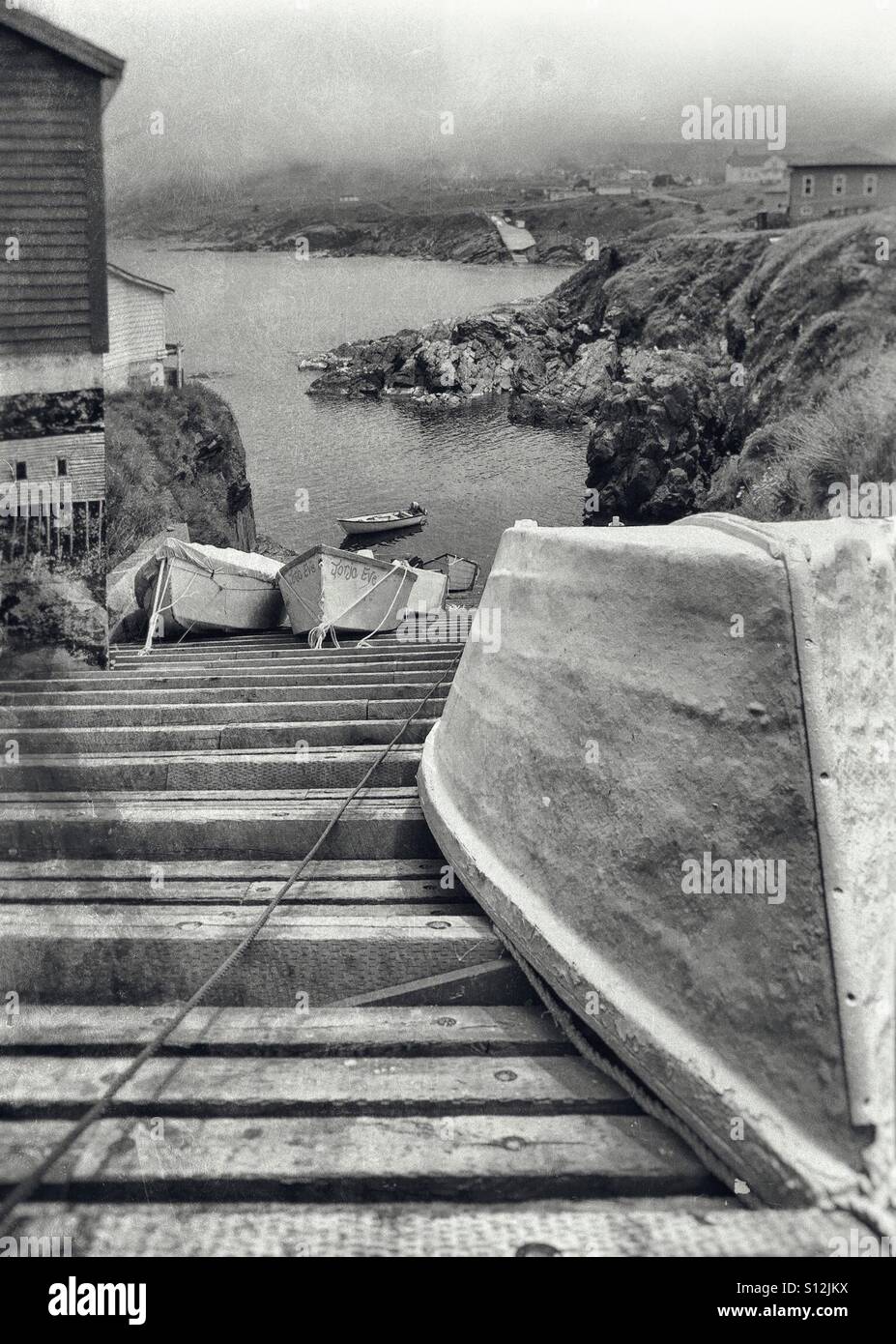 A small boat dock on the Atlantic coast. - Smartphone Captured Stock Image
