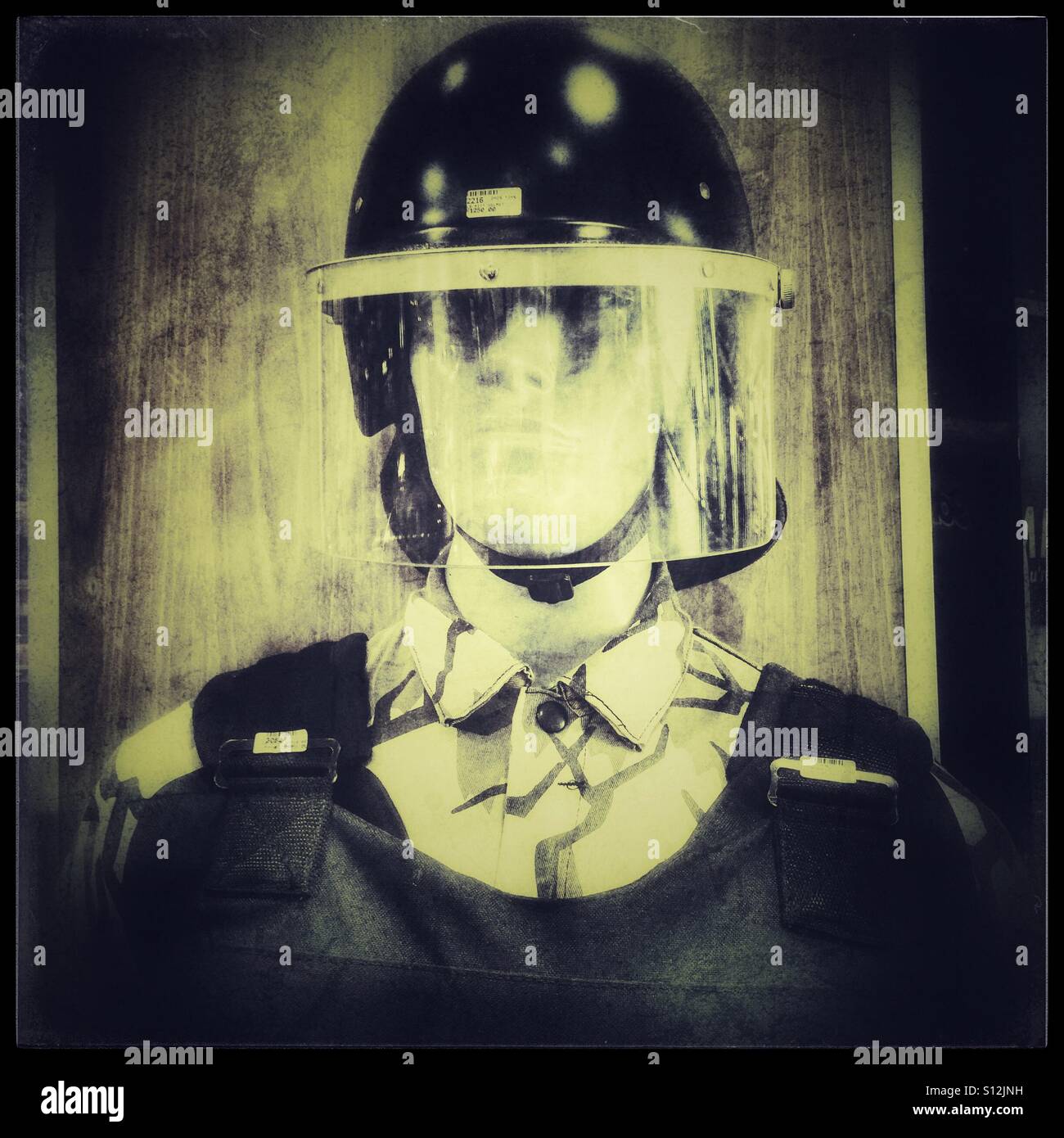 Mannequin with riot gear . - Smartphone Captured Stock Image