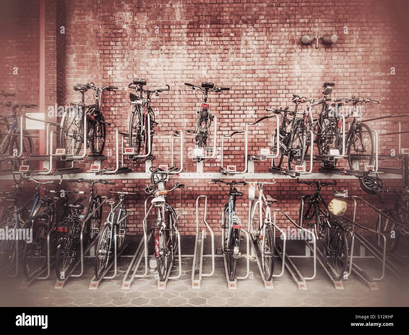 Bicycle storage. - Smartphone Captured Stock Image