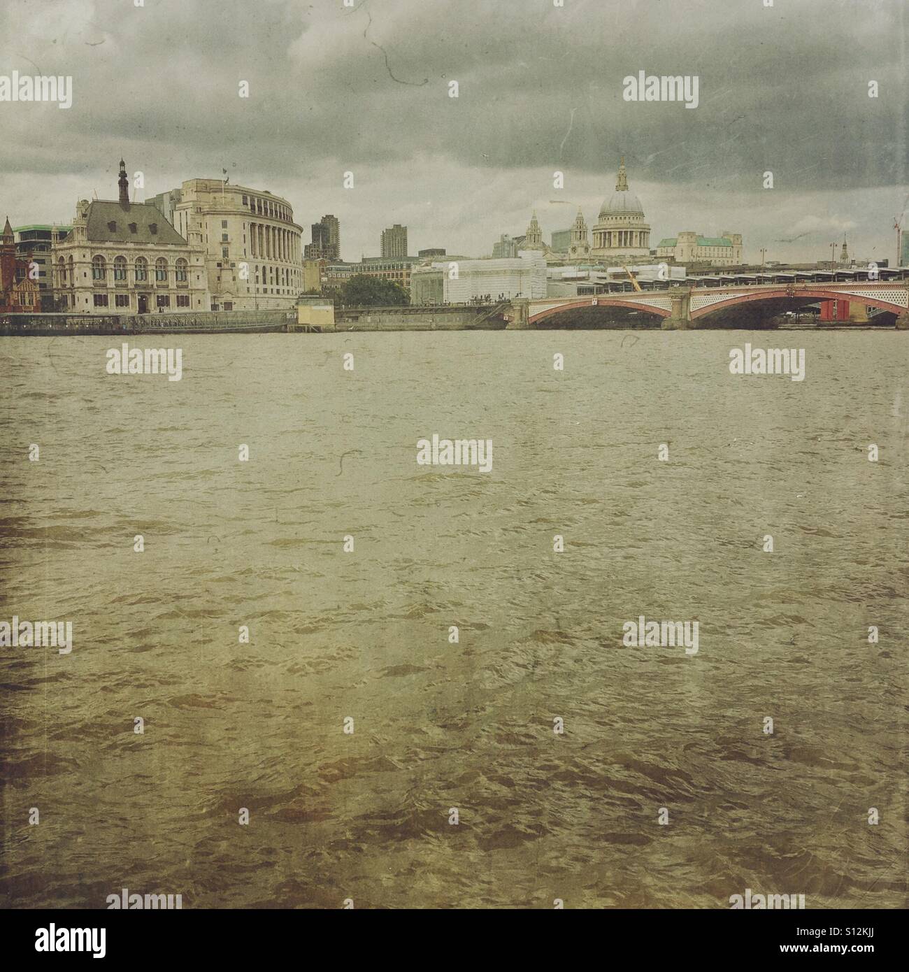 St Paul's Cathedral and the River Thames, London, England, UK. - Smartphone Captured Stock Image