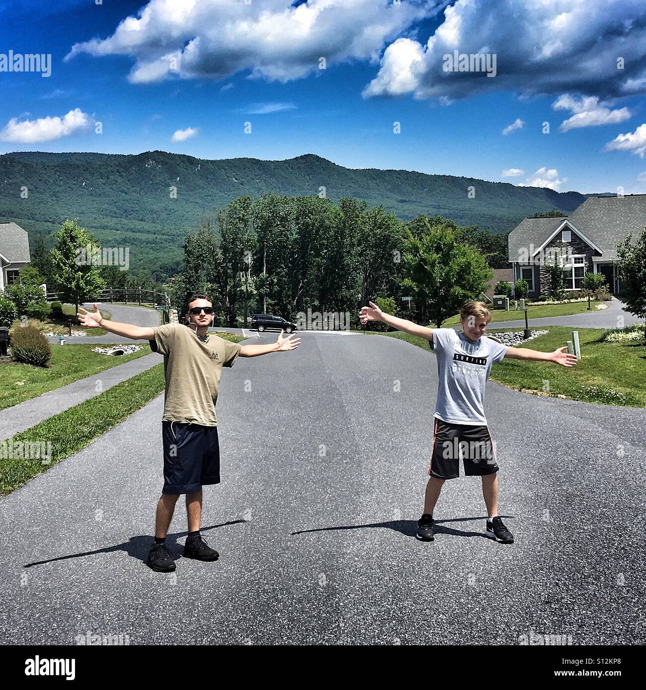 Two teens being silly Stock Photo