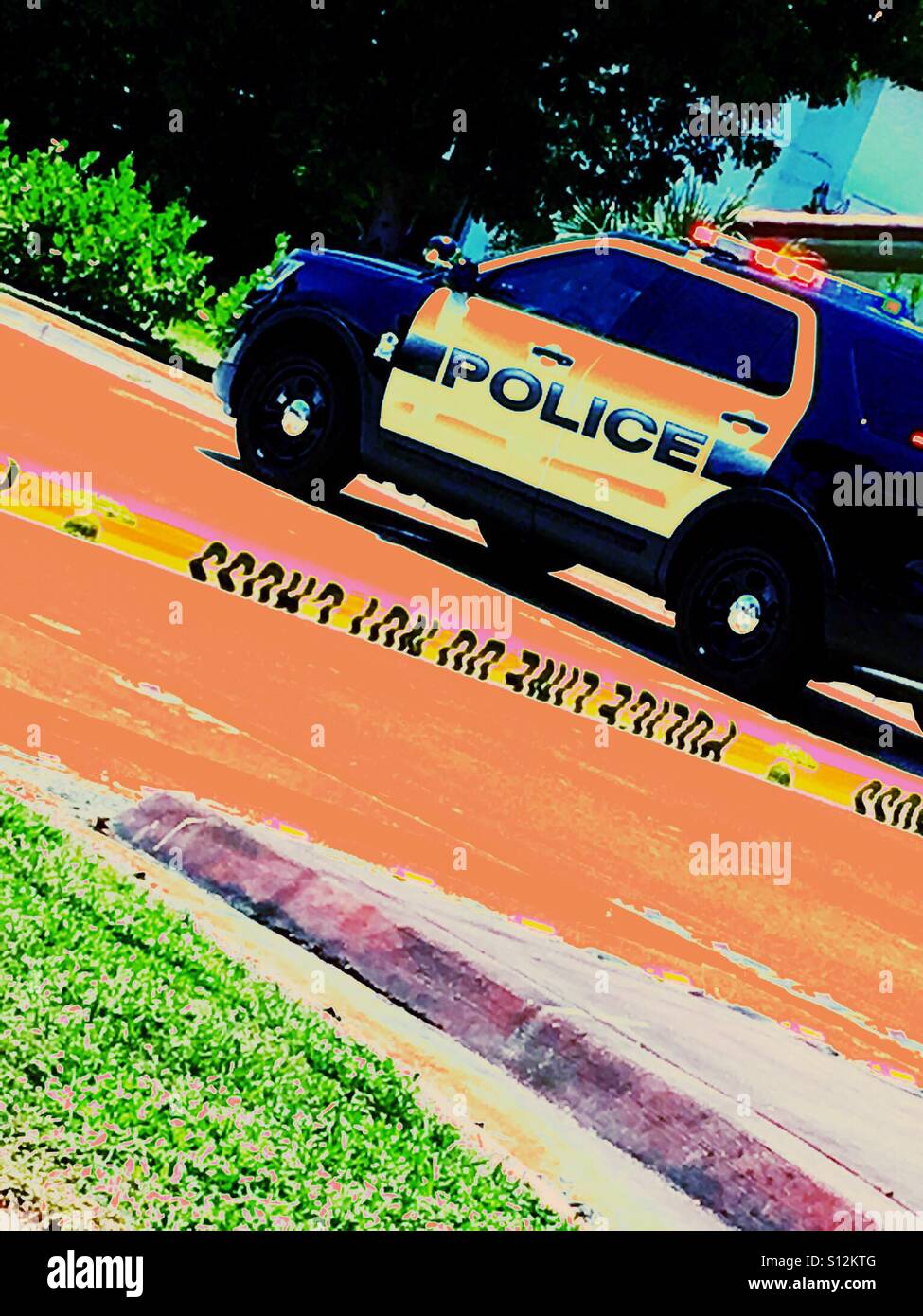 Police line do not cross - Smartphone Captured Stock Image