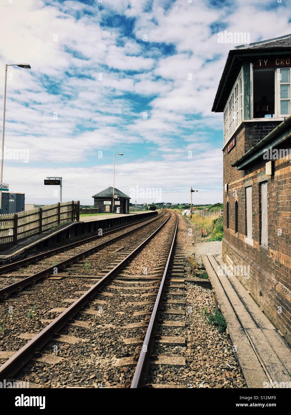 Ty Croes railway station, Anglesey, North Wales - Smartphone Captured Stock Image
