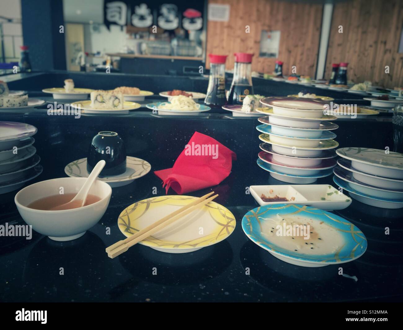 All you can eat sushi bar - Smartphone Captured Stock Image