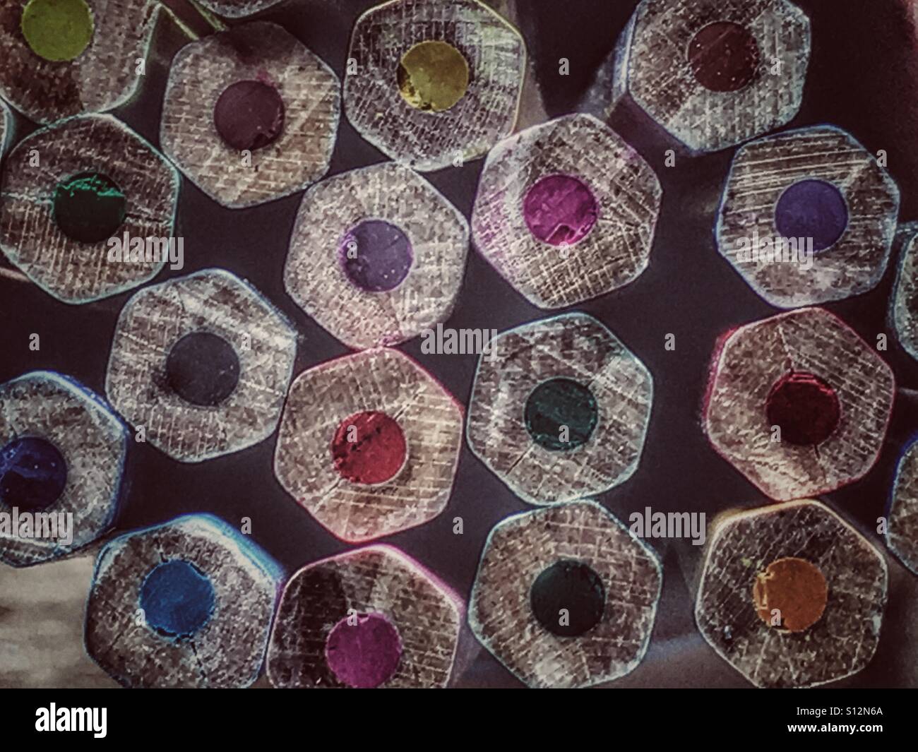 Coloured pencils - Smartphone Captured Stock Image