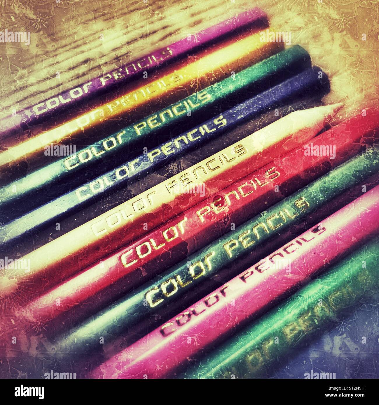 Color pencils - Smartphone Captured Stock Image