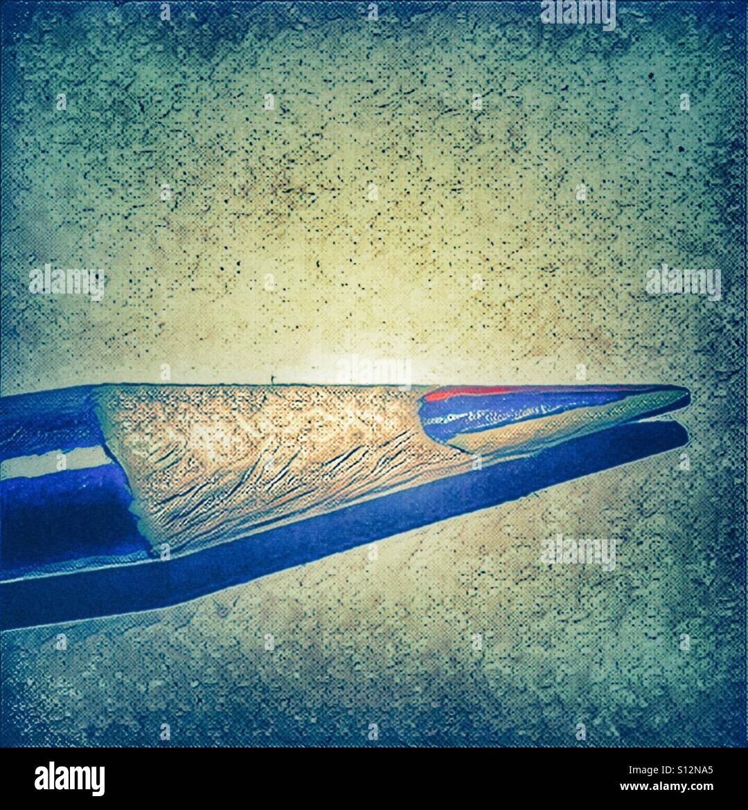 Tri coloured pencil - Smartphone Captured Stock Image