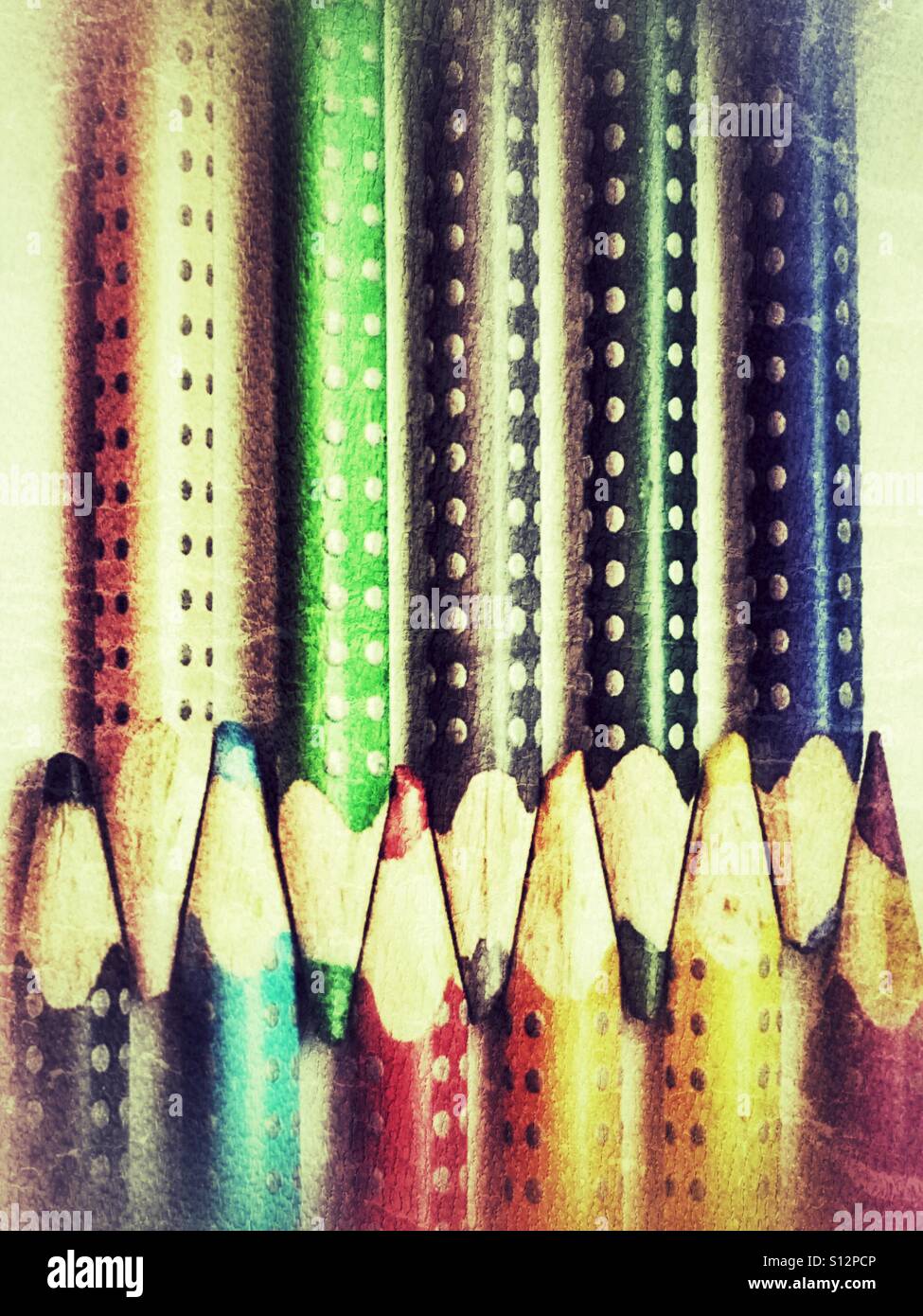 Colour pencils - Smartphone Captured Stock Image