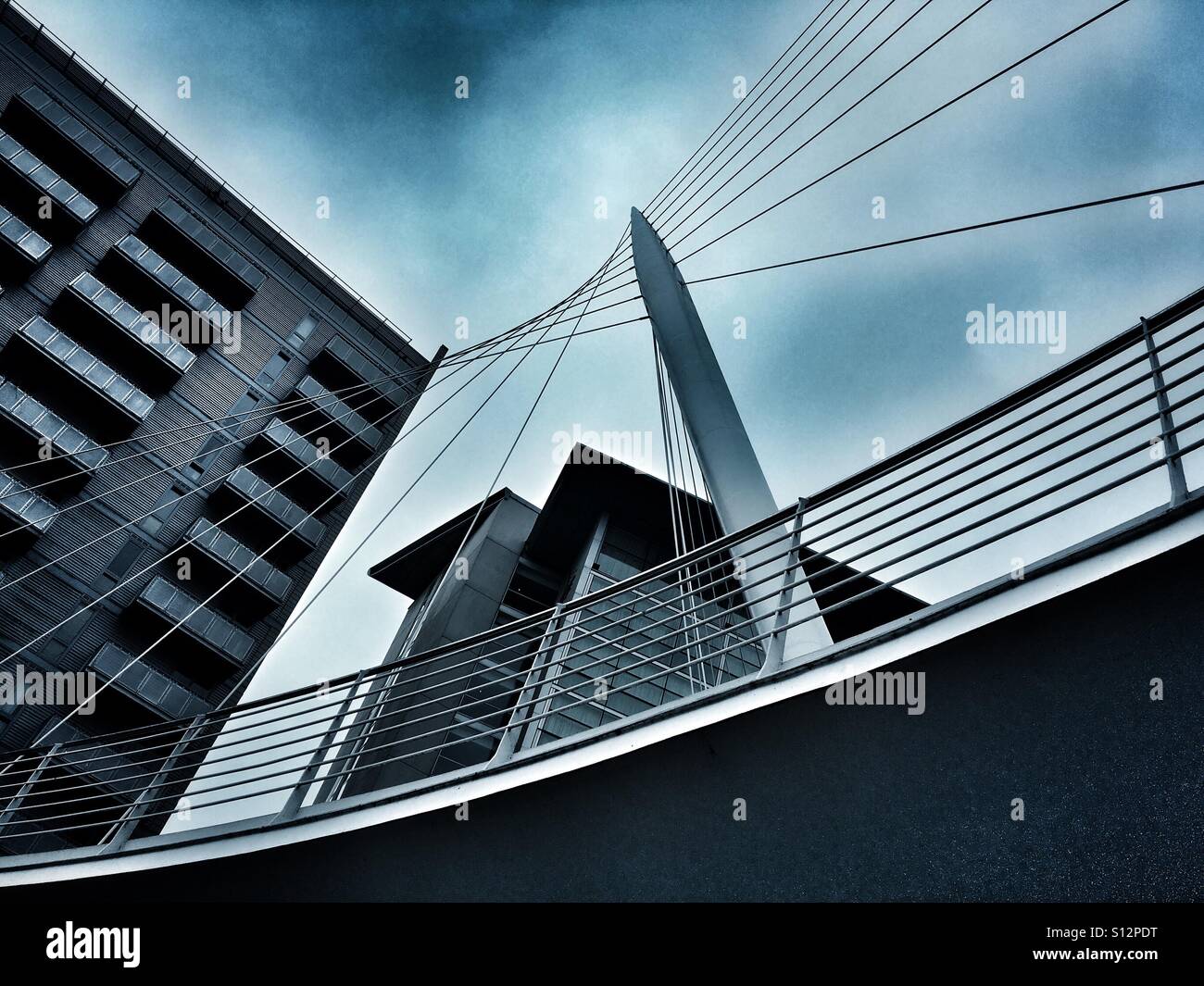 Trinity bridge detail Manchester UK - Smartphone Captured Stock Image