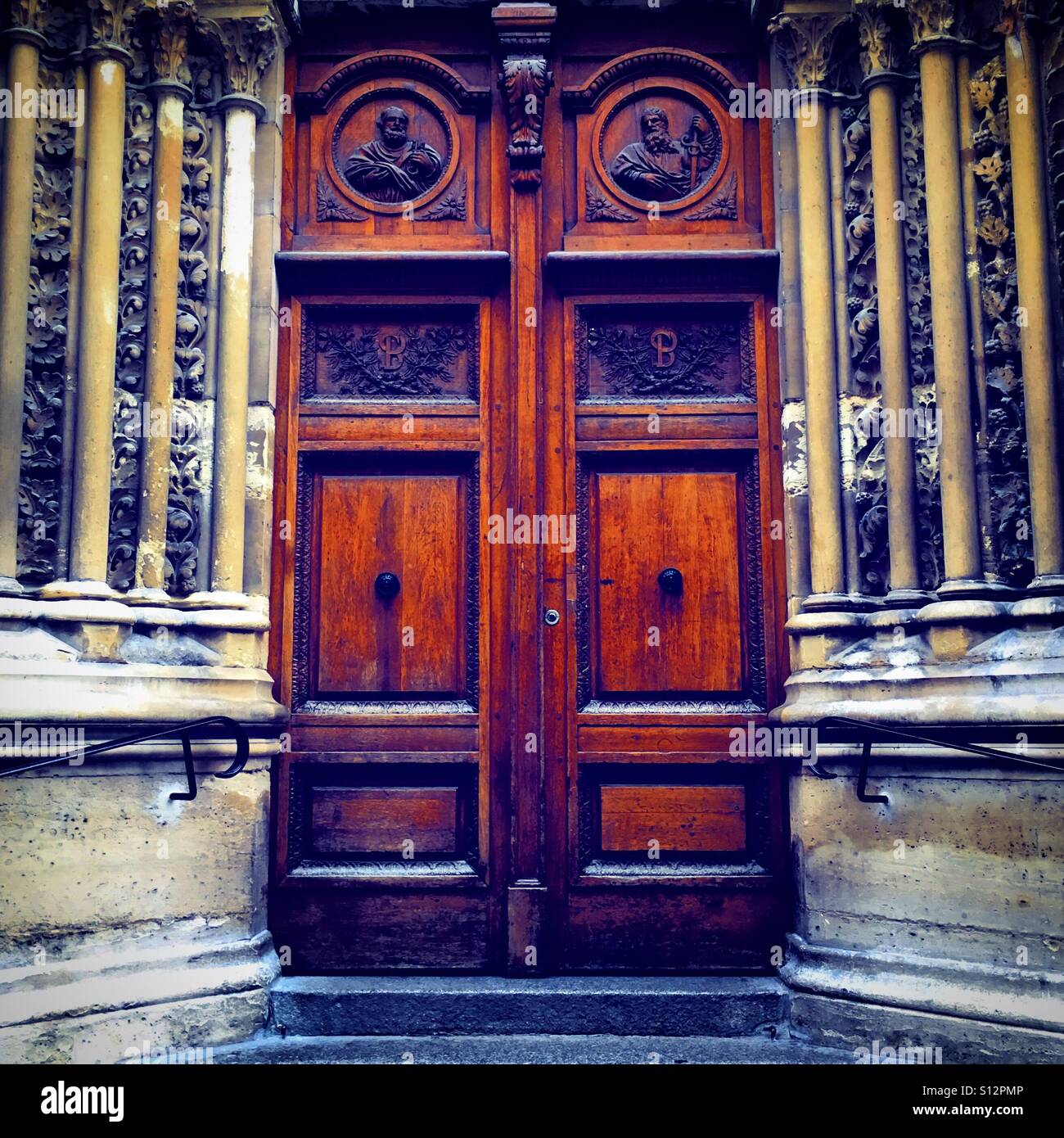 front door of Notre-Dame of Paris - Smartphone Captured Stock Image