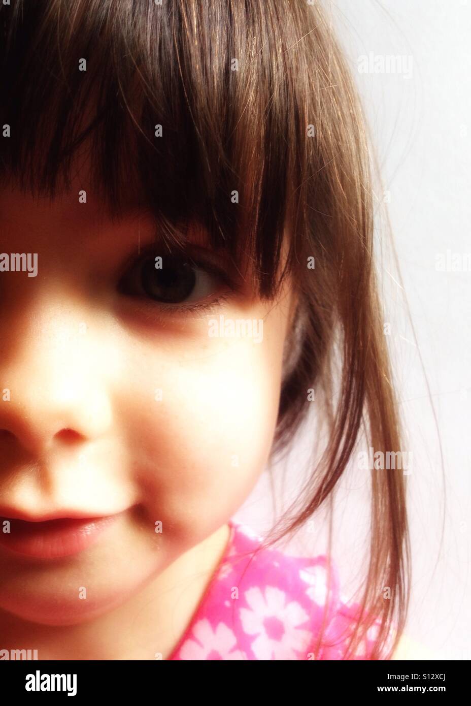 Happy 4-year old girl - Smartphone Captured Stock Image