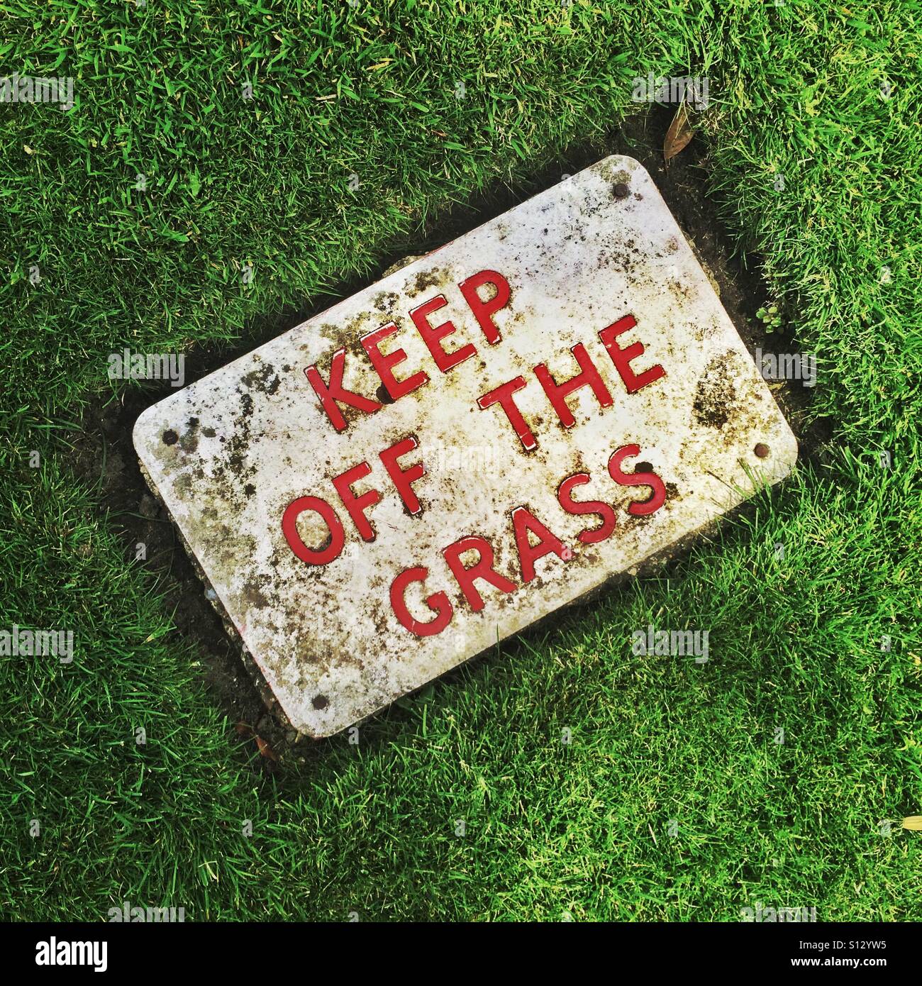 Keep Off The Grass ! Stock Photo