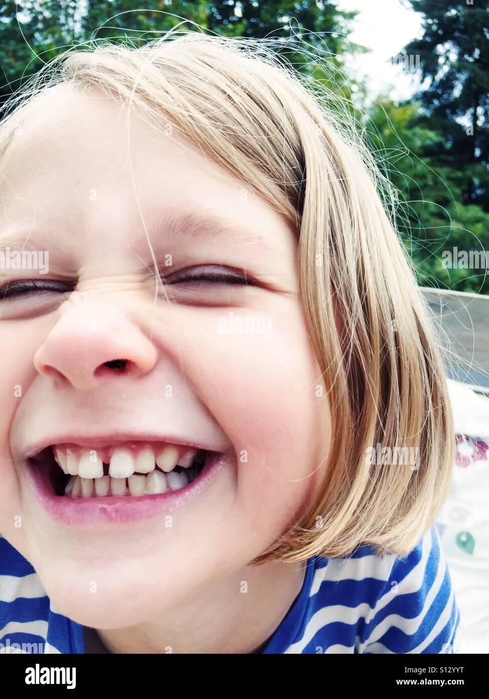 Pulling a face - Smartphone Captured Stock Image