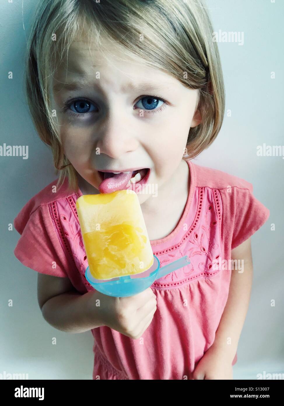 Tongue stuck on lolly Stock Photo Alamy