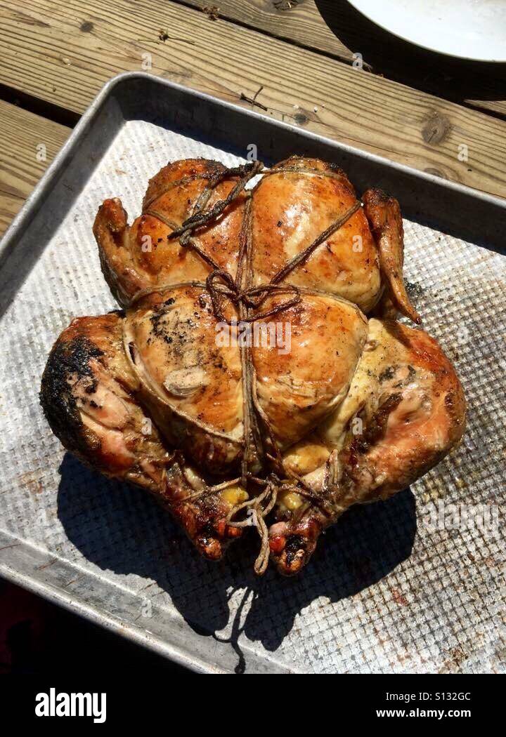Whole Roast Chicken Stock Photo - Alamy