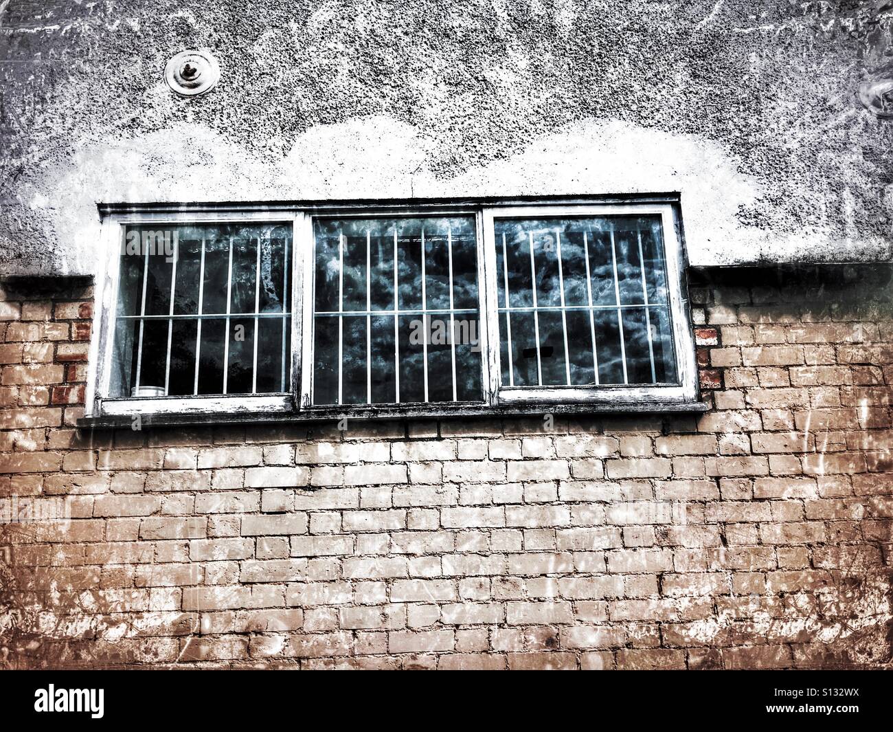 Window with bars, HDR - Smartphone Captured Stock Image