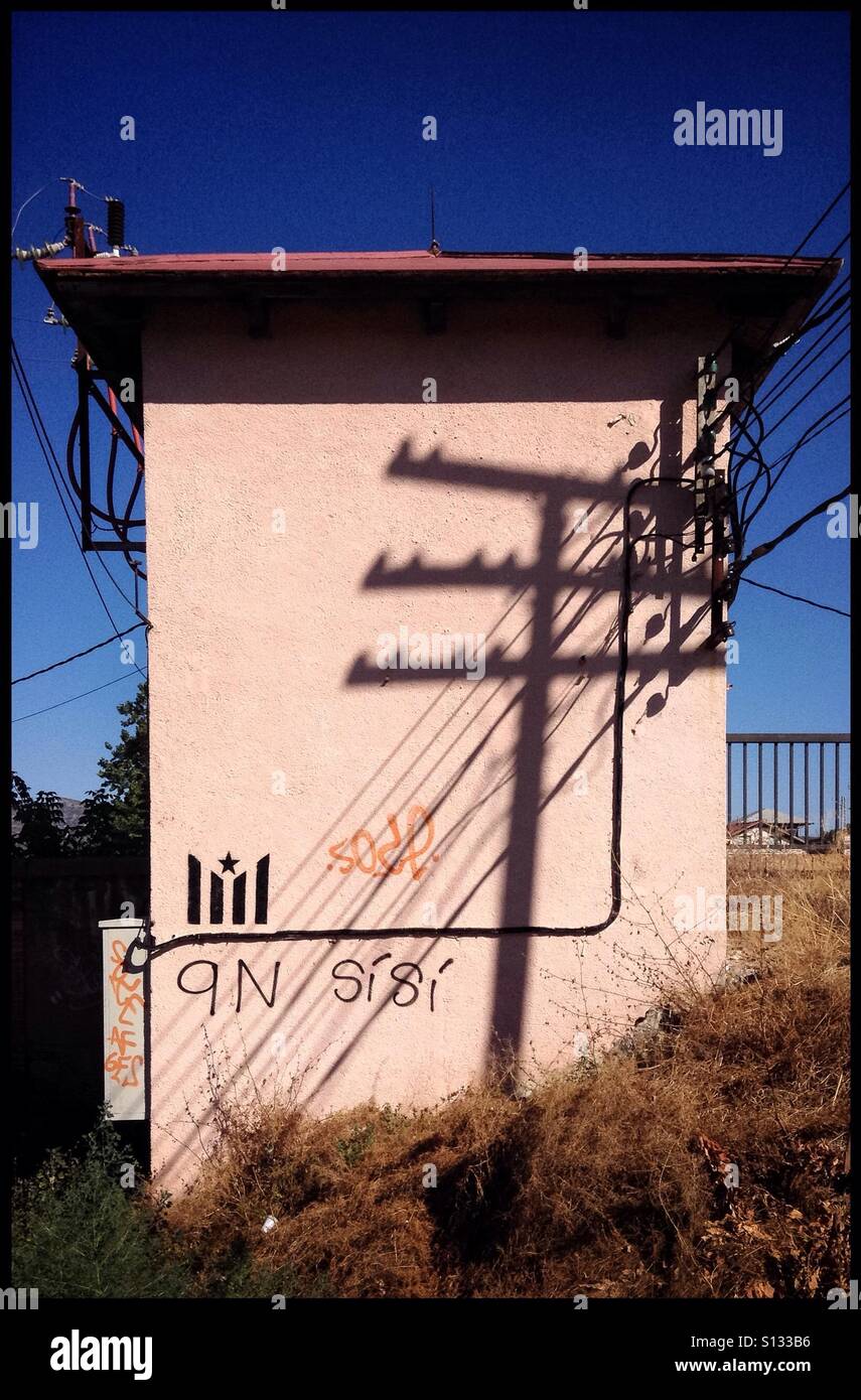 Train station graffiti, Mora la Nova, Catalonia, Spain. - Smartphone Captured Stock Image