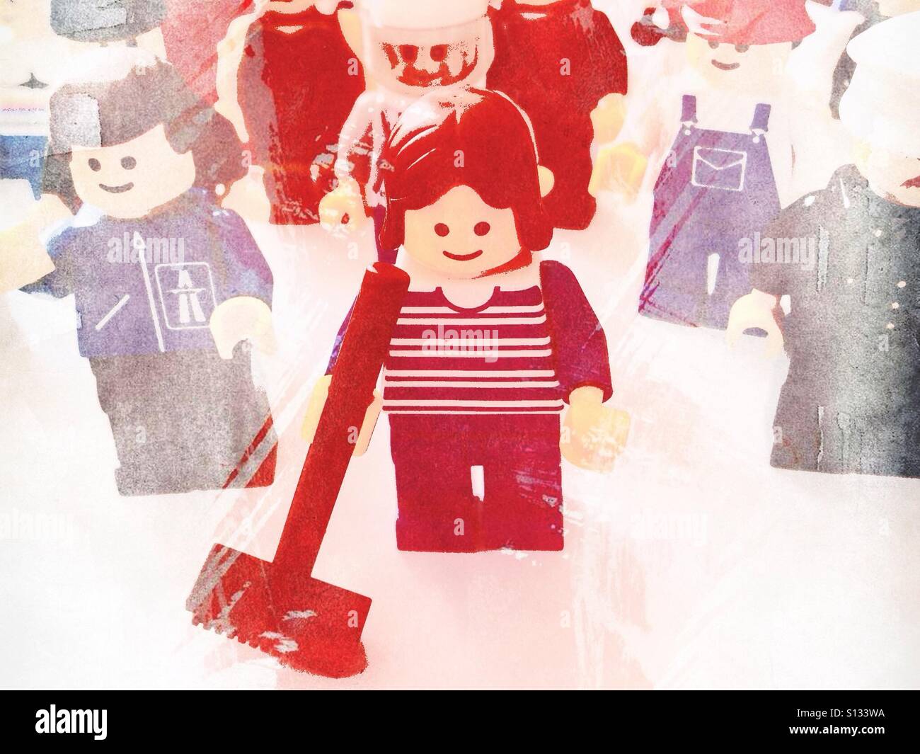 Art effect on image of a Lego Minifigures - Smartphone Captured Stock Image