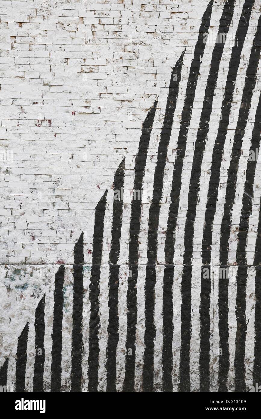 White brick wall with stripes Stock Photo Alamy