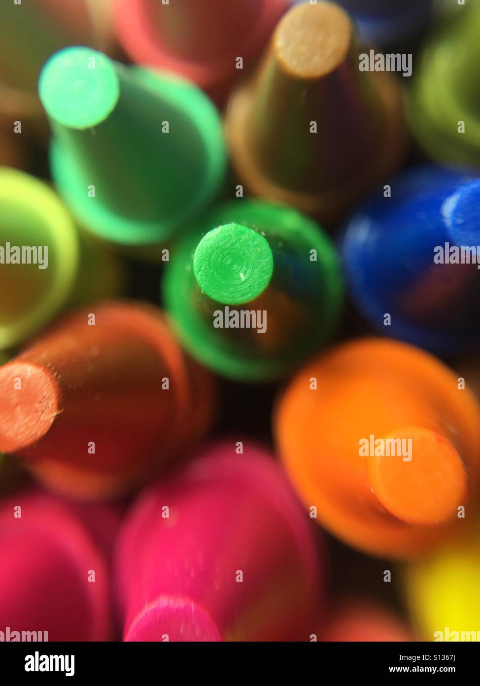 Close up of new crayons - Smartphone Captured Stock Image