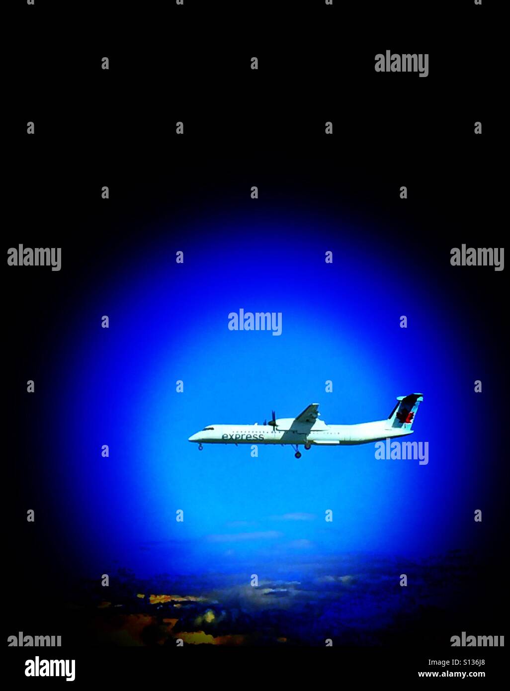 Landing at the Calgary International Airport - Smartphone Captured Stock Image