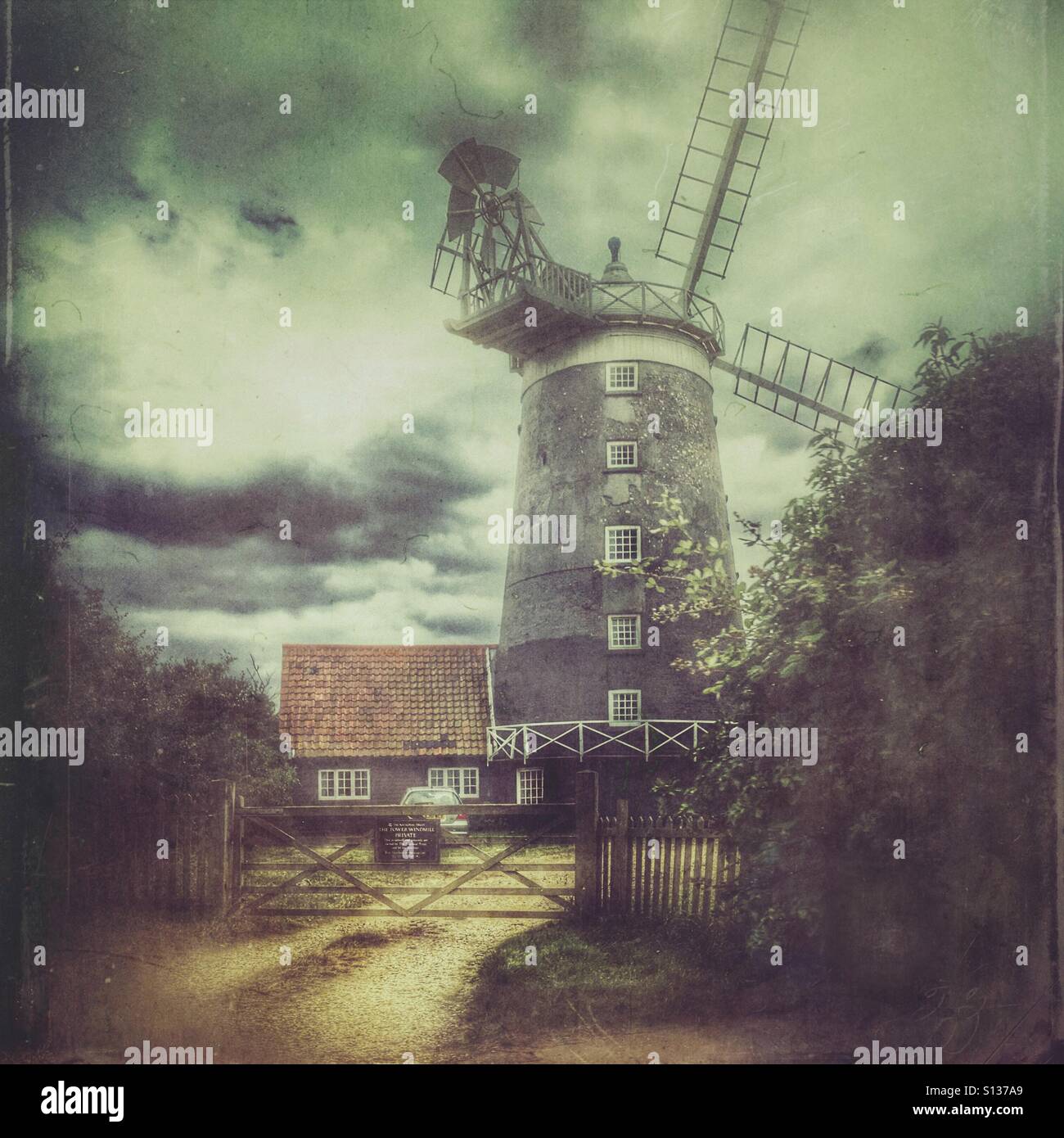 Tower Windmill, Burnham Overy Staithe, Norfolk, England, UK. Stock Photo