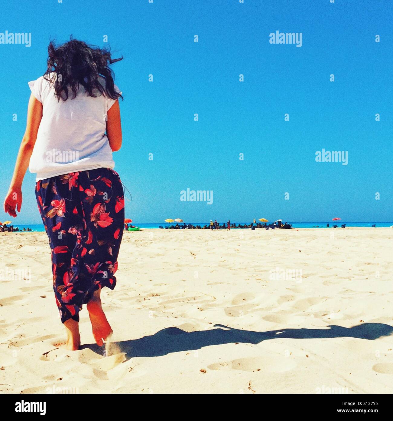 Strolling to the Beach - Smartphone Captured Stock Image