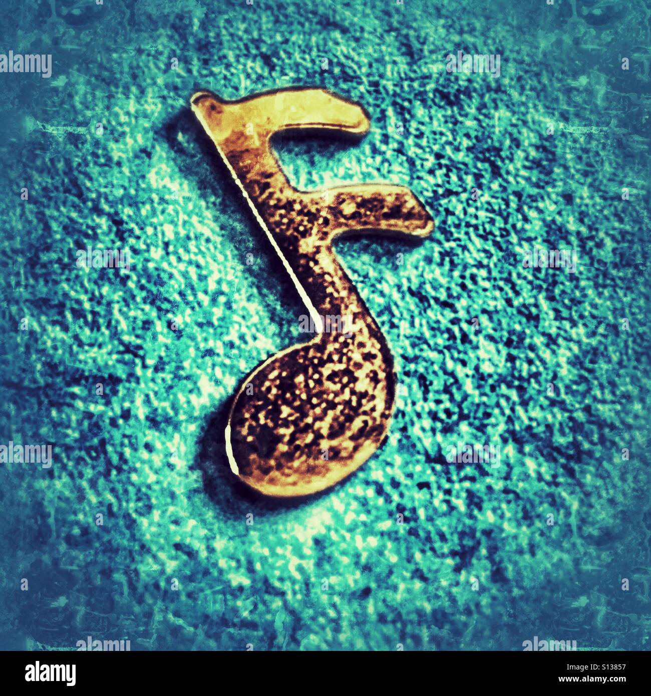 Music notation. Semiquaver. - Smartphone Captured Stock Image