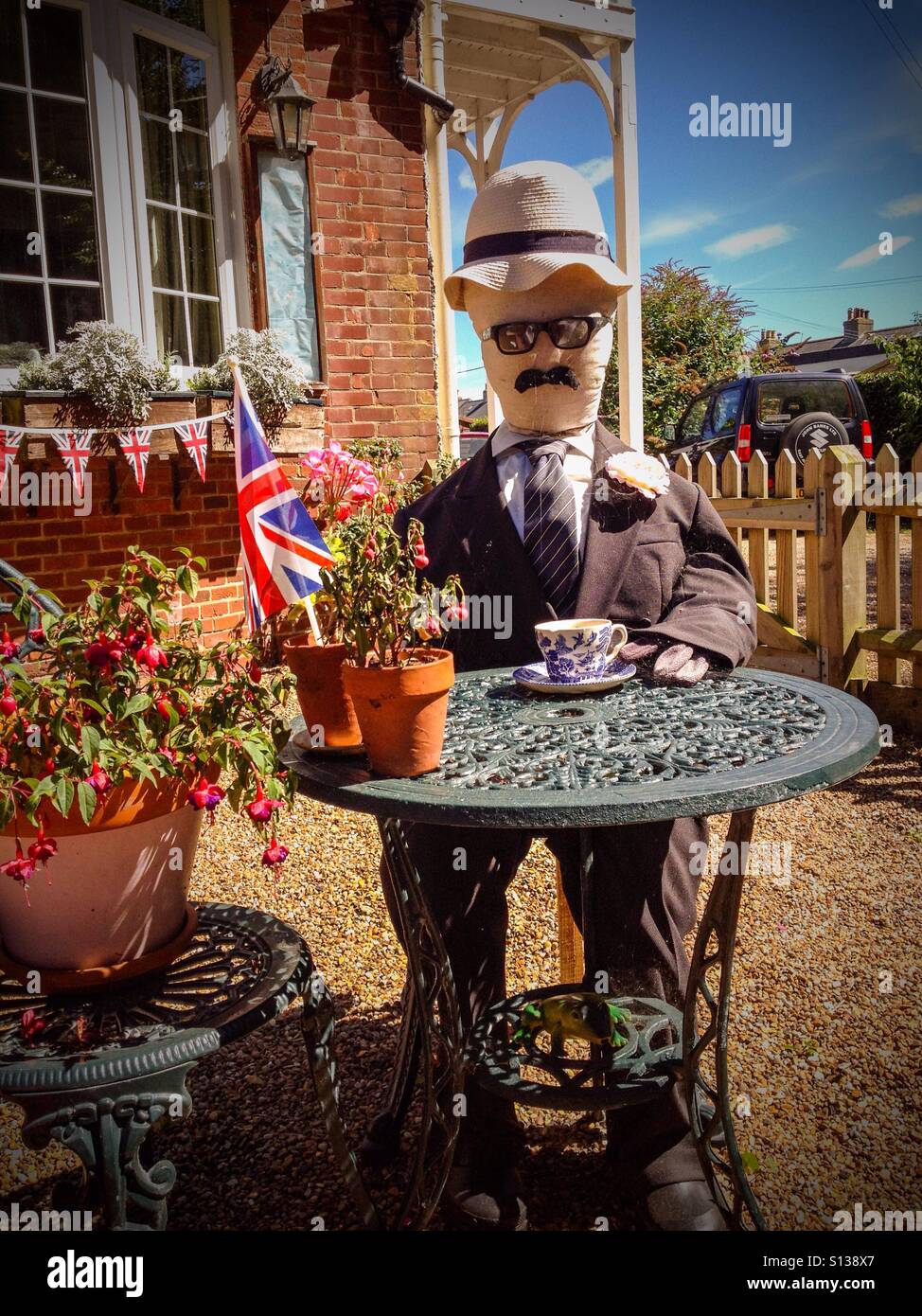 Alan Whicker having a cup of tea! Kingsdown, Kent - Smartphone Captured Stock Image