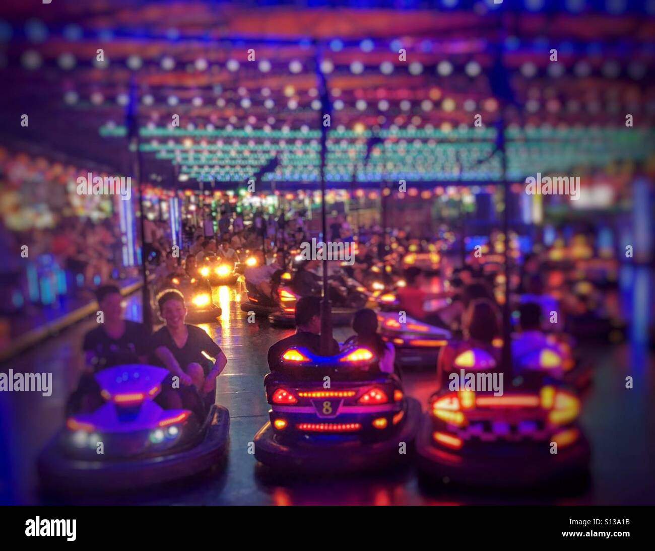 Fun on the bumper cars - Smartphone Captured Stock Image