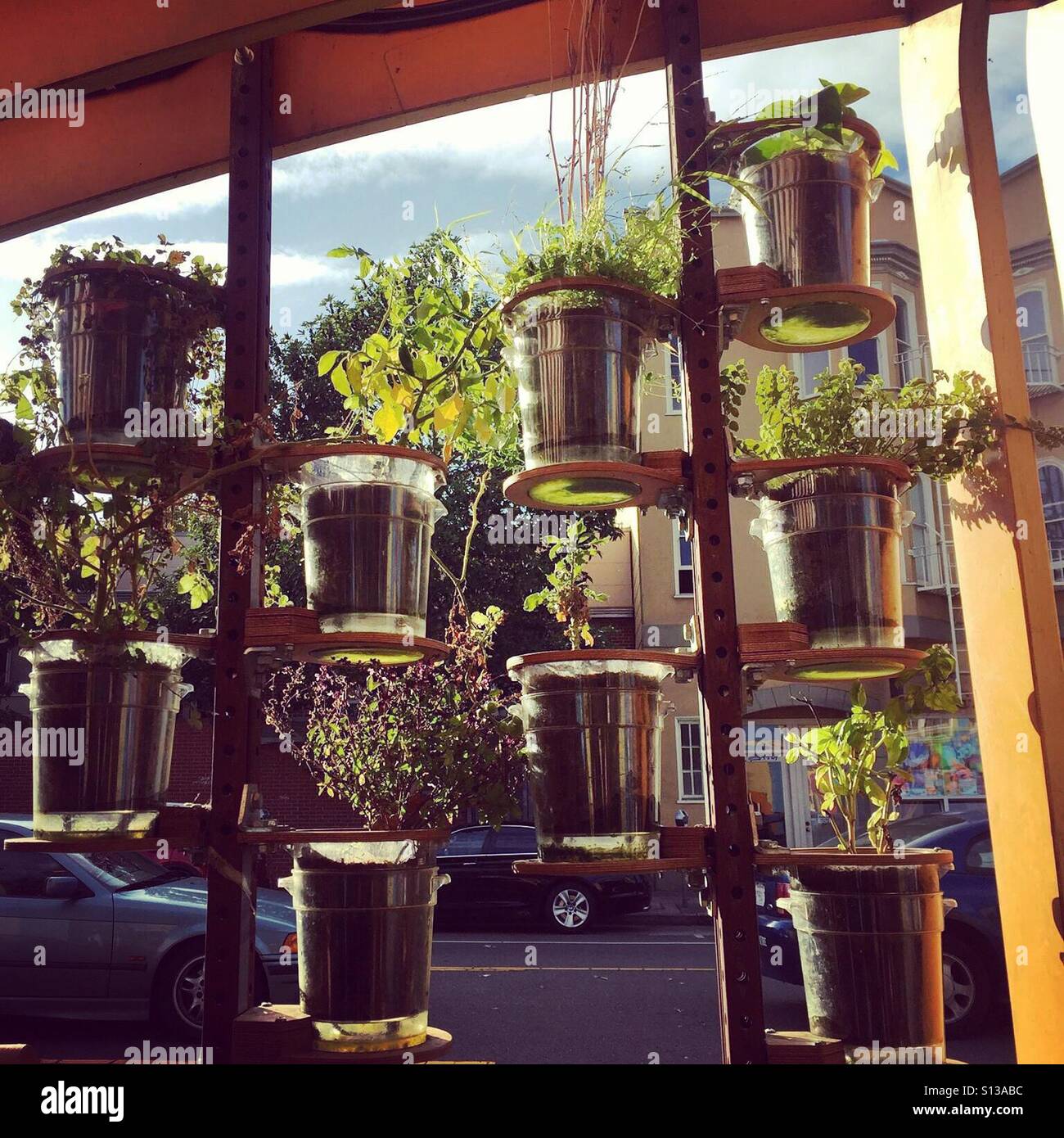 A science experiment on Valencia Street in San Francisco. Stock Photo