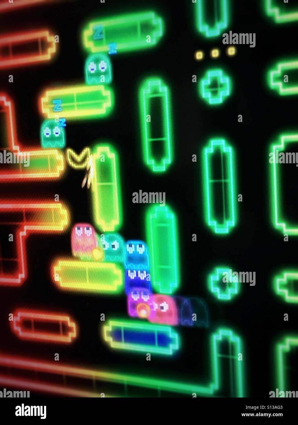 Computer game vintage (Pac-Man) Stock Photo