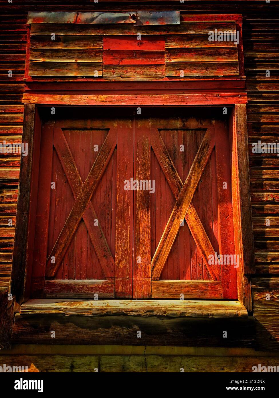 Double door on an old shed - Smartphone Captured Stock Image