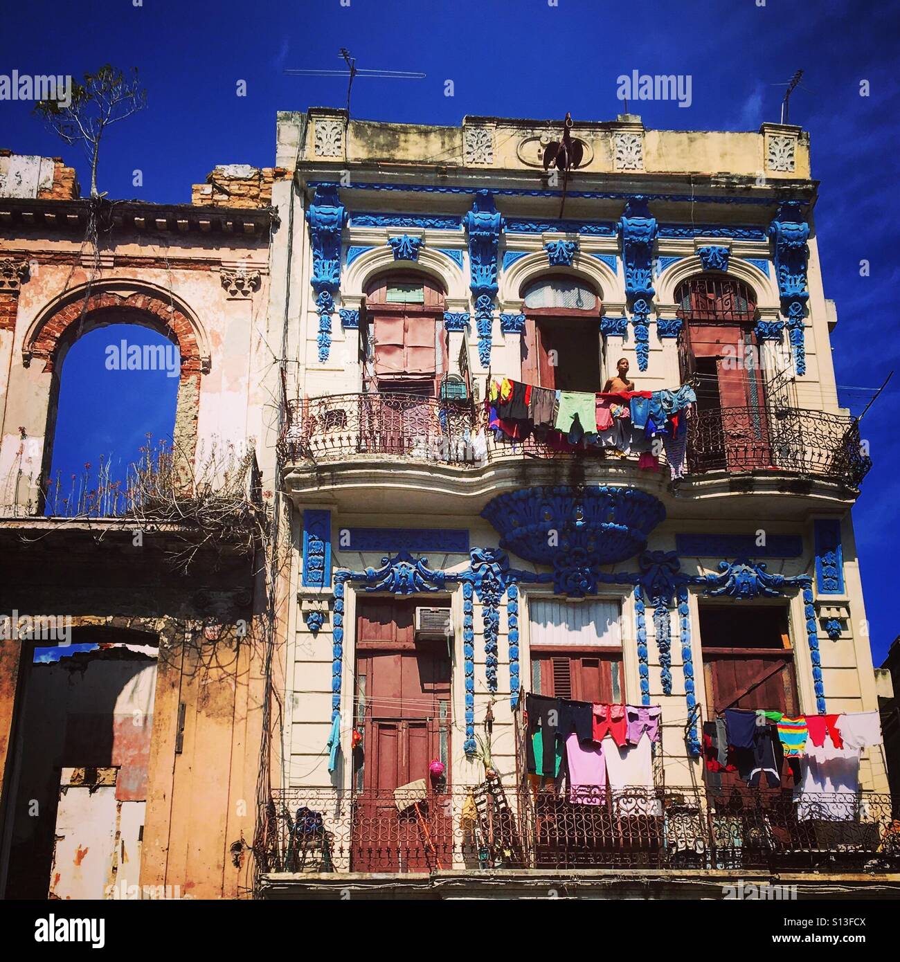 Homes in central Havana Cuba - Smartphone Captured Stock Image