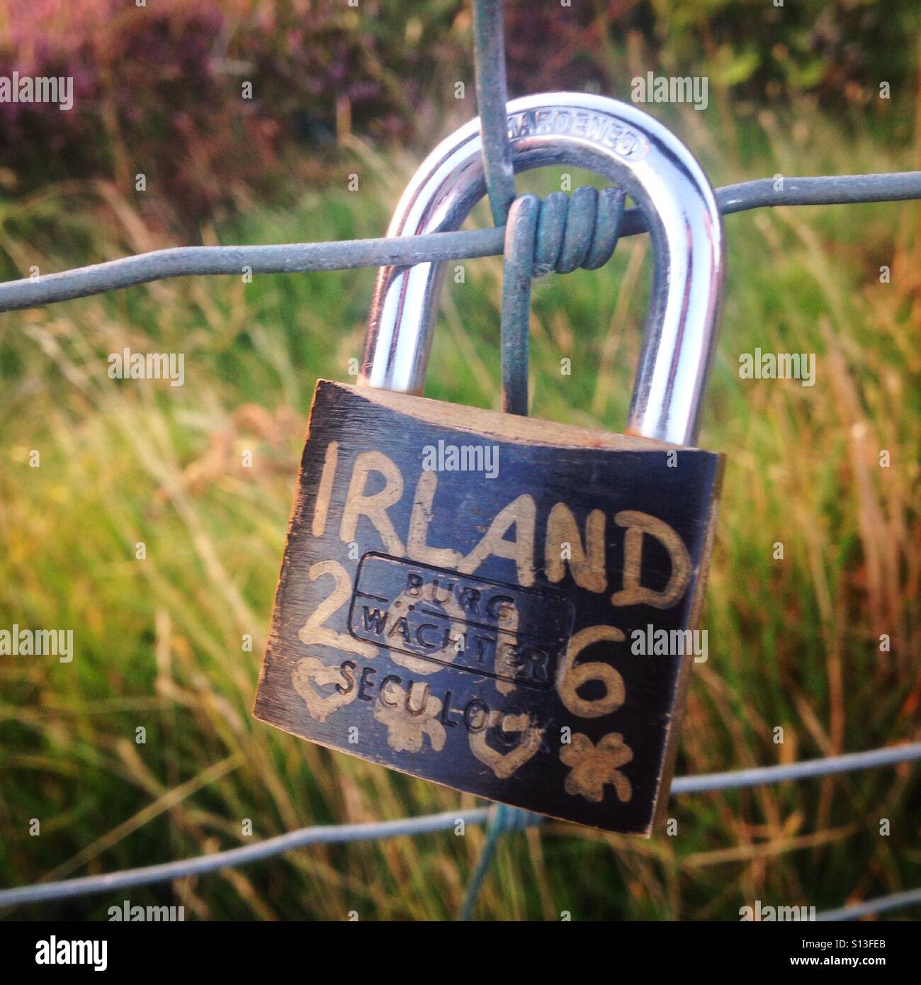 Love lock in Ireland Stock Photo Alamy