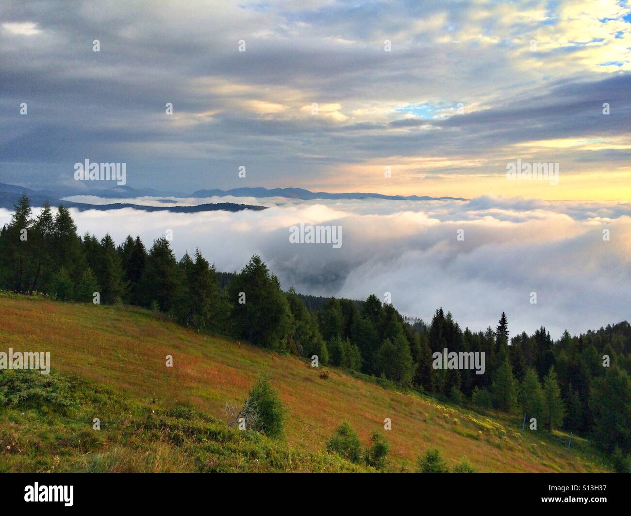 On the top in the Gerlitzen Alpen in Austria - Smartphone Captured Stock Image
