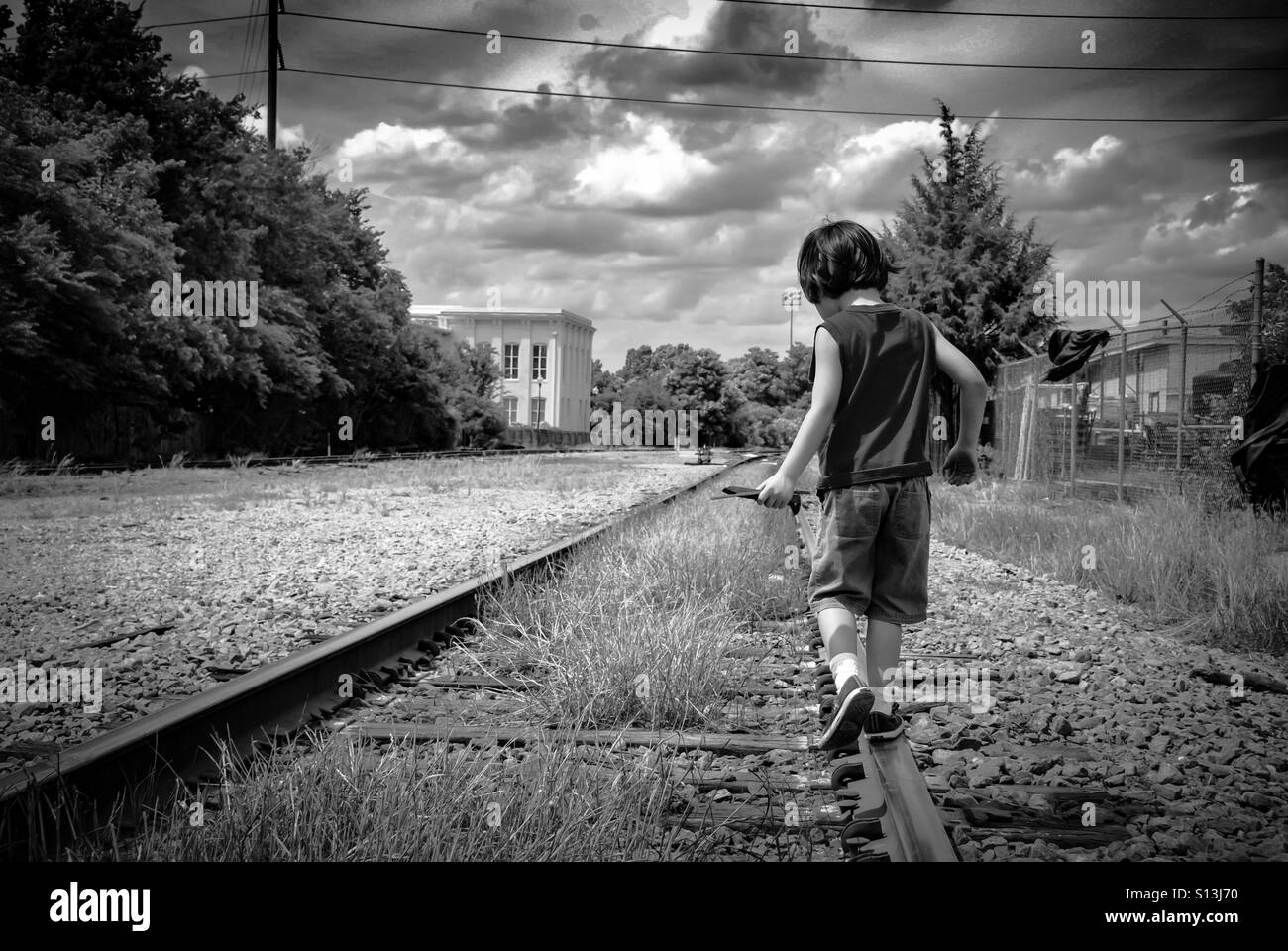 Waking down those tracks Stock Photo